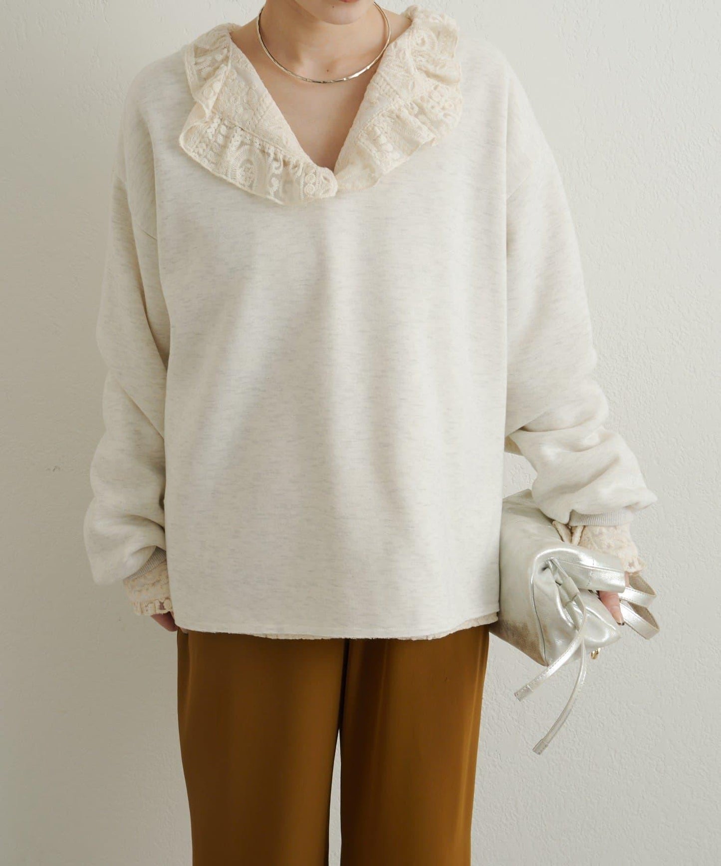 蕾絲荷葉邊襯衫