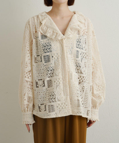 蕾絲荷葉邊襯衫