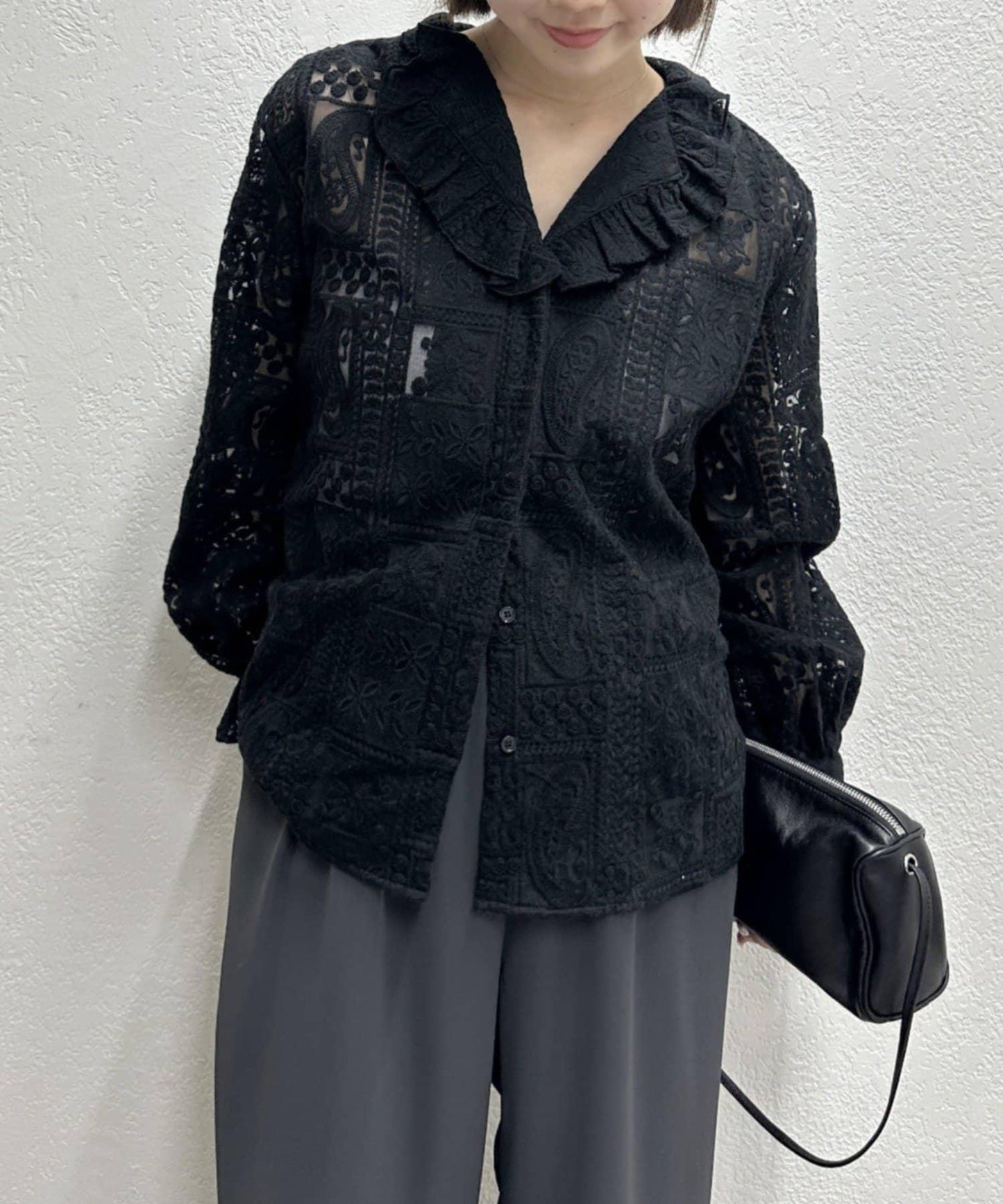 蕾絲荷葉邊襯衫