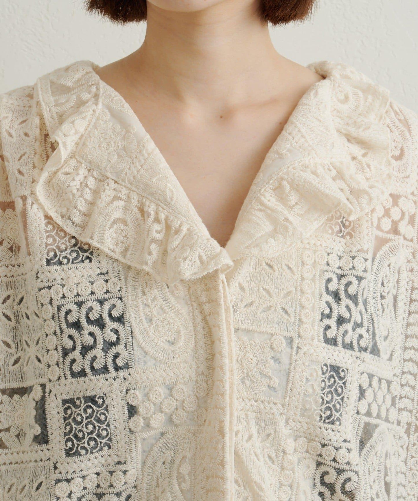 蕾絲荷葉邊襯衫