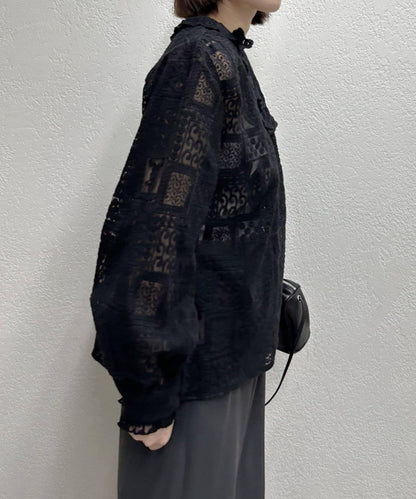 蕾絲荷葉邊襯衫