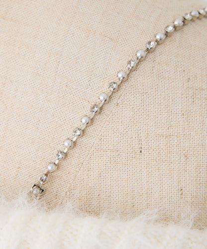 【HolidayCollection】珍珠裝飾露肩針織衫