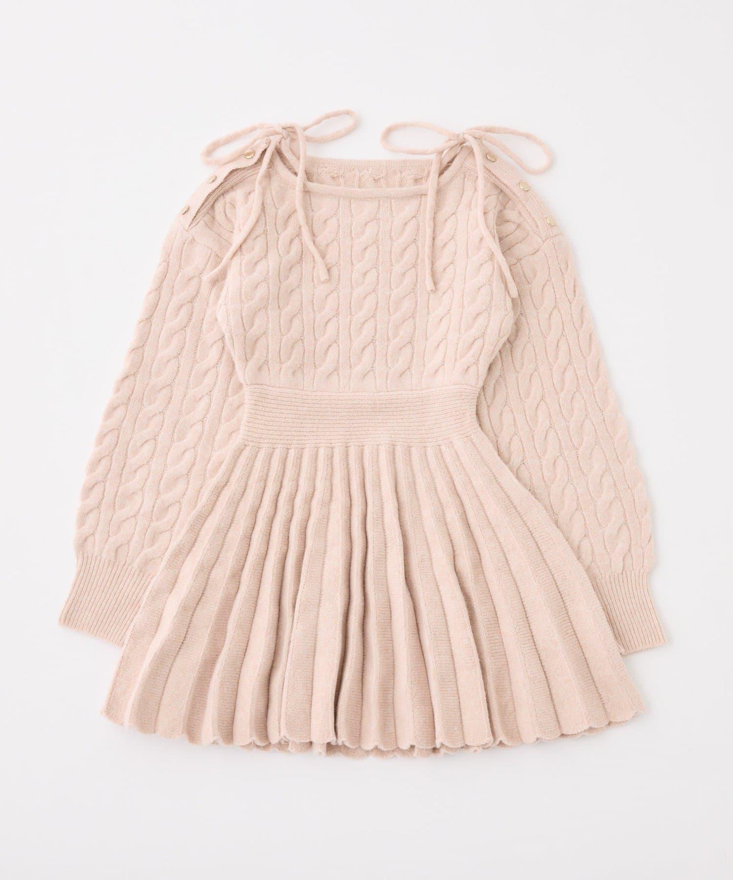 【HolidayCollection】麻花針織迷你連衣裙