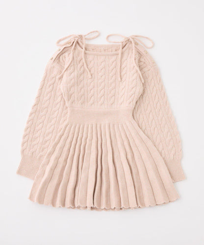 【HolidayCollection】麻花針織迷你連衣裙