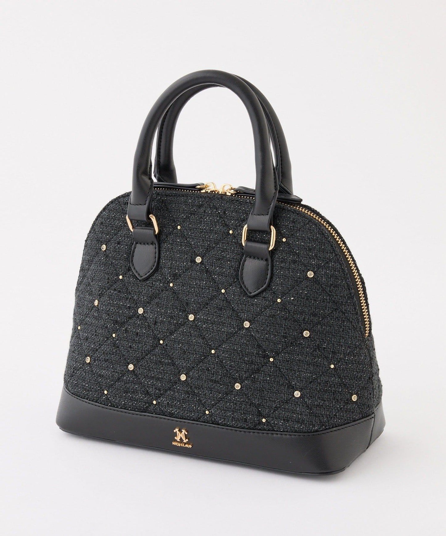 【HolidayCollection】寶石裝飾鉚釘手提包