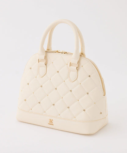 【HolidayCollection】寶石裝飾鉚釘手提包