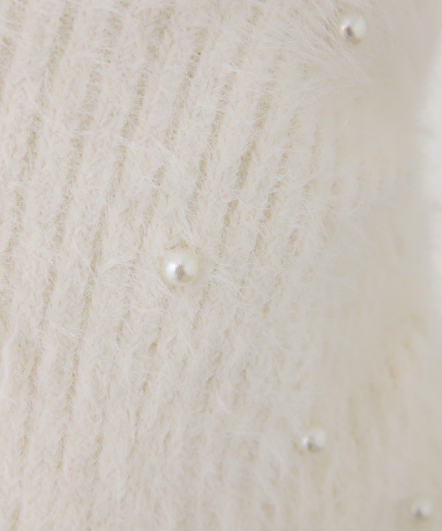 【HolidayCollection】珍珠裝飾露肩針織衫