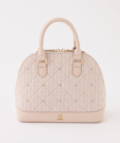 【HolidayCollection】寶石裝飾鉚釘手提包