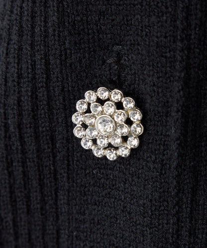 【HolidayCollection】毛領亮片紐釦針織衫