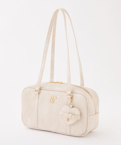 帶心形鏡子的方形單肩包