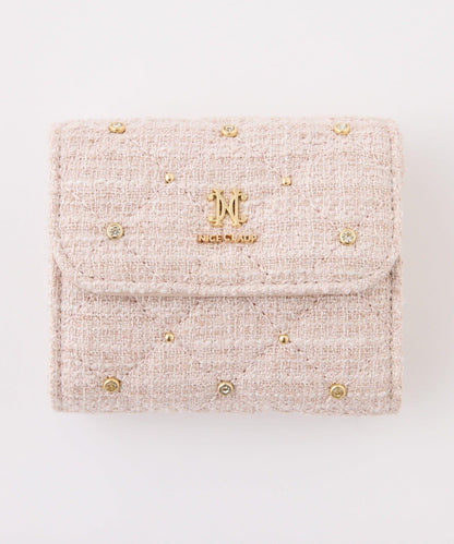 【HolidayCollection】寶石裝飾鉚釘錢包