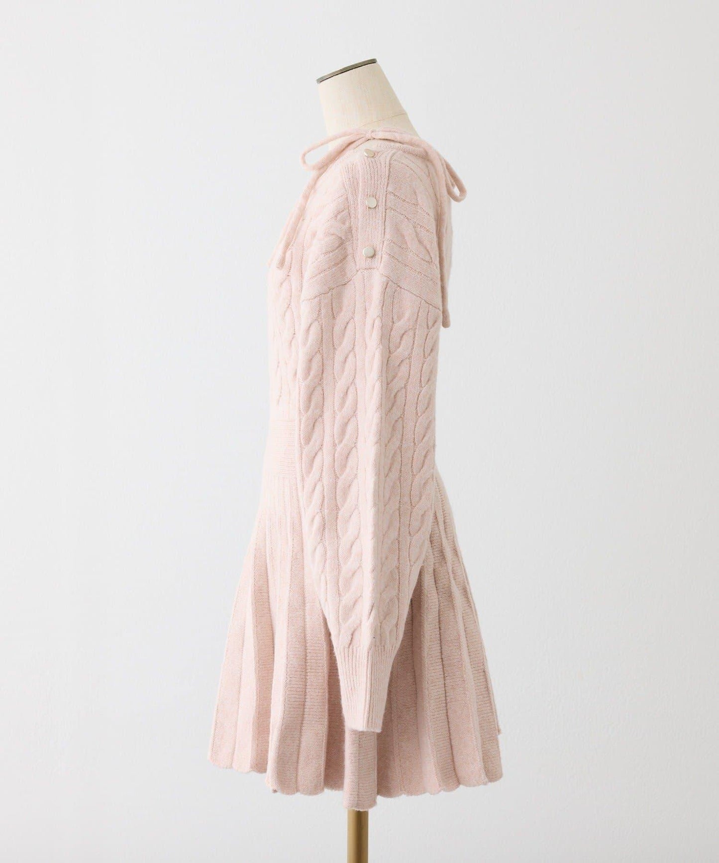 【HolidayCollection】麻花針織迷你連衣裙