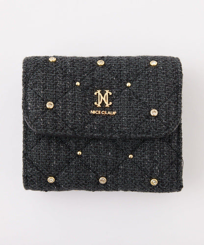 【HolidayCollection】寶石裝飾鉚釘錢包