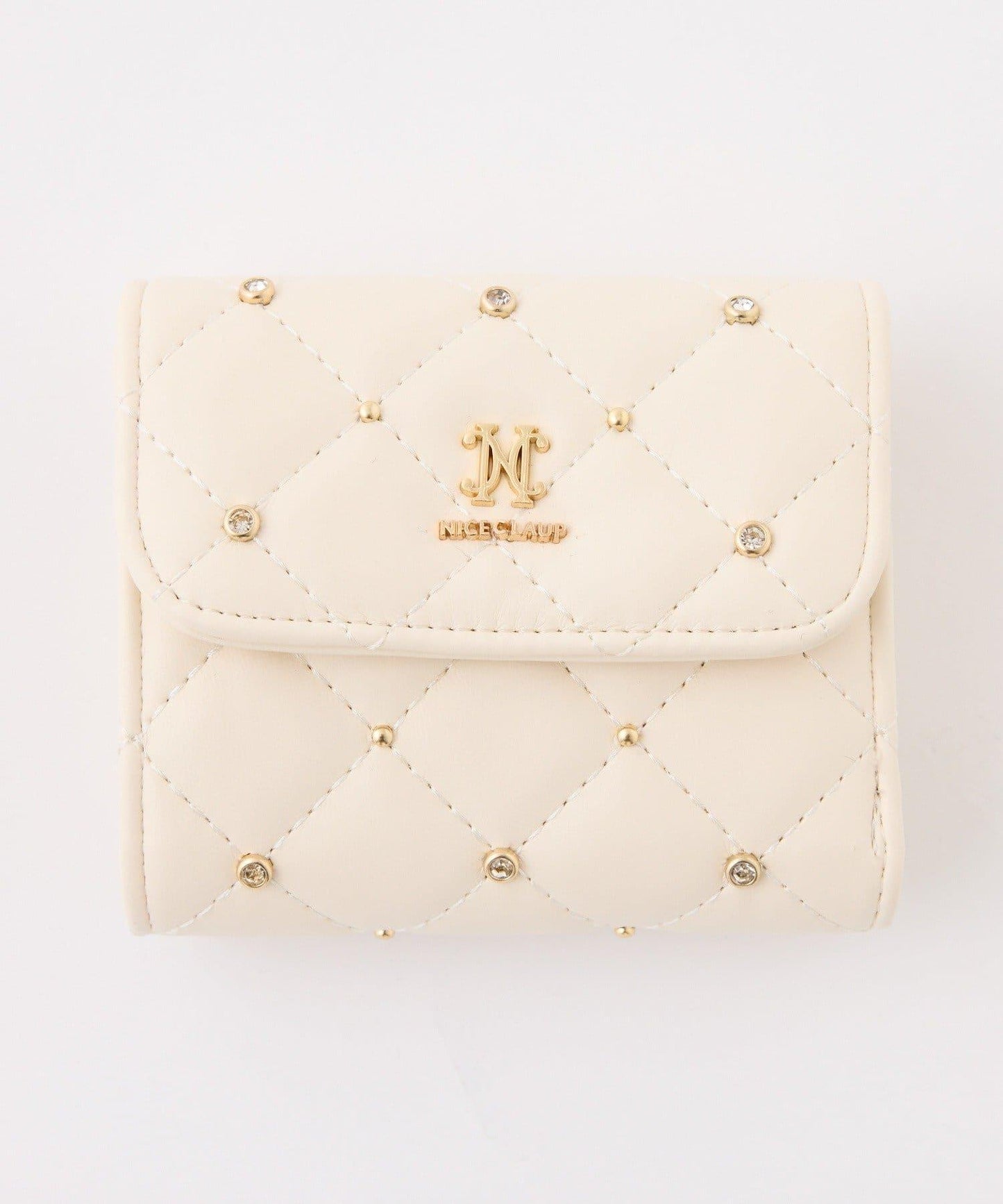 【HolidayCollection】寶石裝飾鉚釘錢包