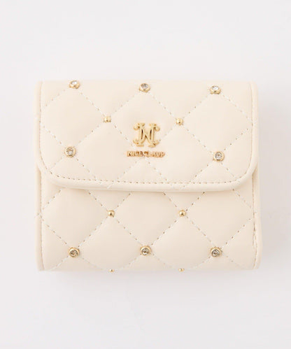 【HolidayCollection】寶石裝飾鉚釘錢包