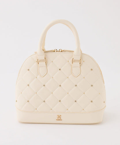 【HolidayCollection】寶石裝飾鉚釘手提包