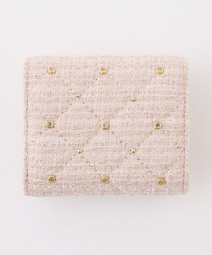 【HolidayCollection】寶石裝飾鉚釘錢包