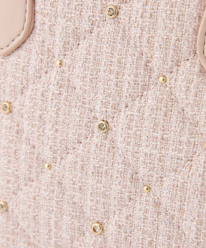 【HolidayCollection】寶石裝飾鉚釘手提包