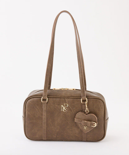 帶心形鏡子的方形單肩包