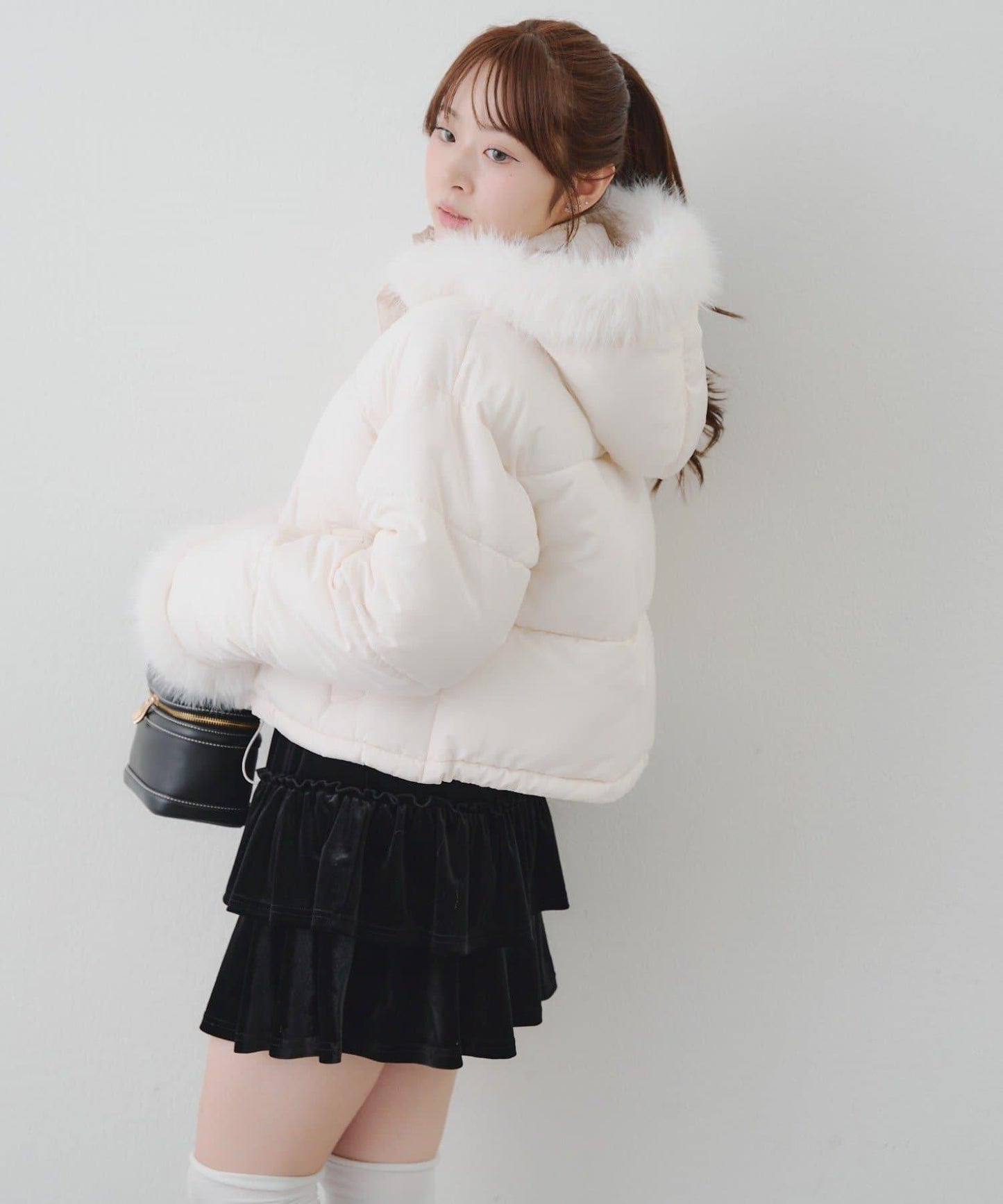 帶仿皮草拉鍊環保羽絨服