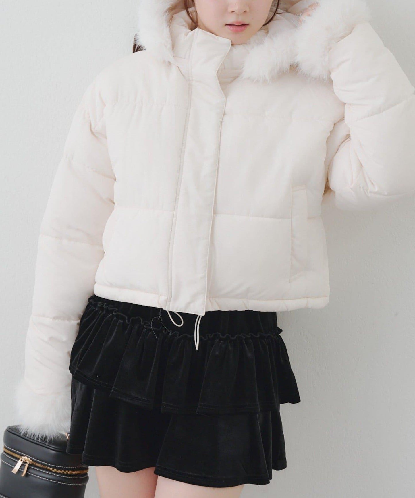 帶仿皮草拉鍊環保羽絨服