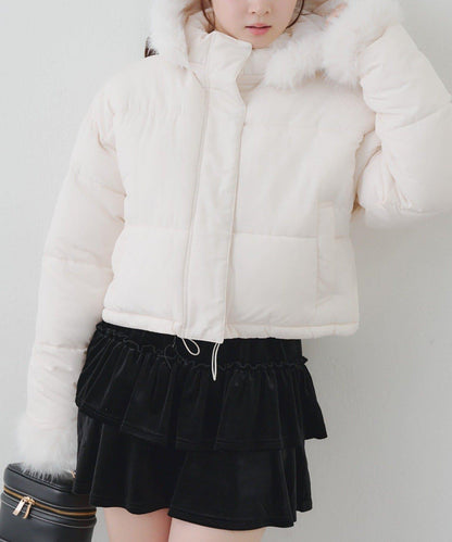 帶仿皮草拉鍊環保羽絨服