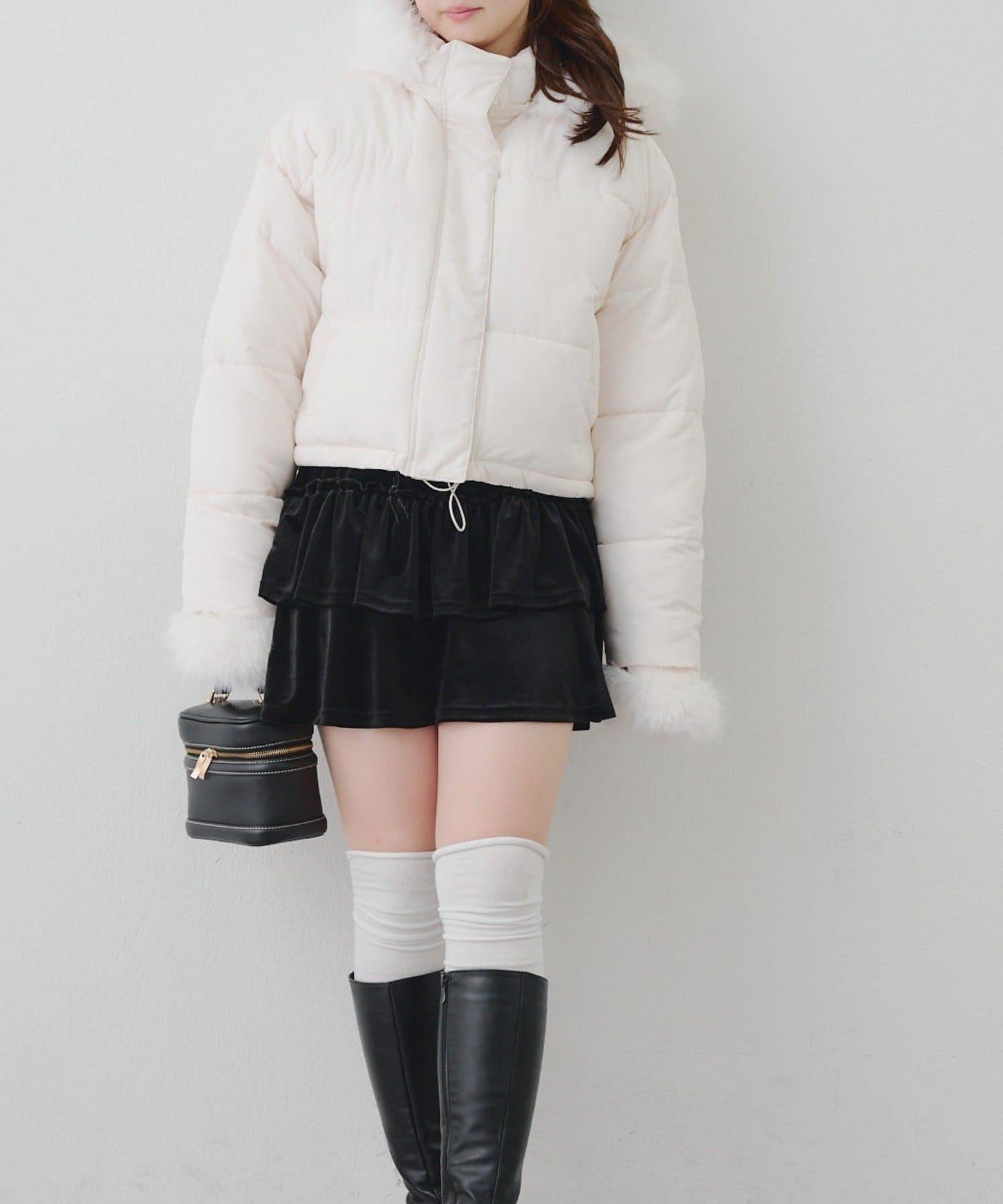 帶仿皮草拉鍊環保羽絨服