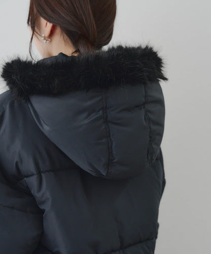 帶仿皮草拉鍊環保羽絨服