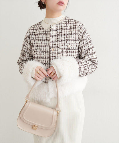 長毛絨花呢夾克