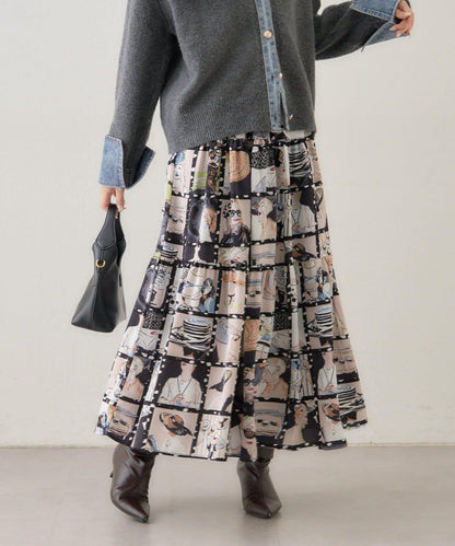 【NAO】藝術圖案喇叭裙