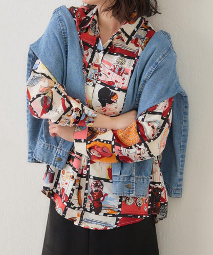 【NAO】藝術圖案襯衫