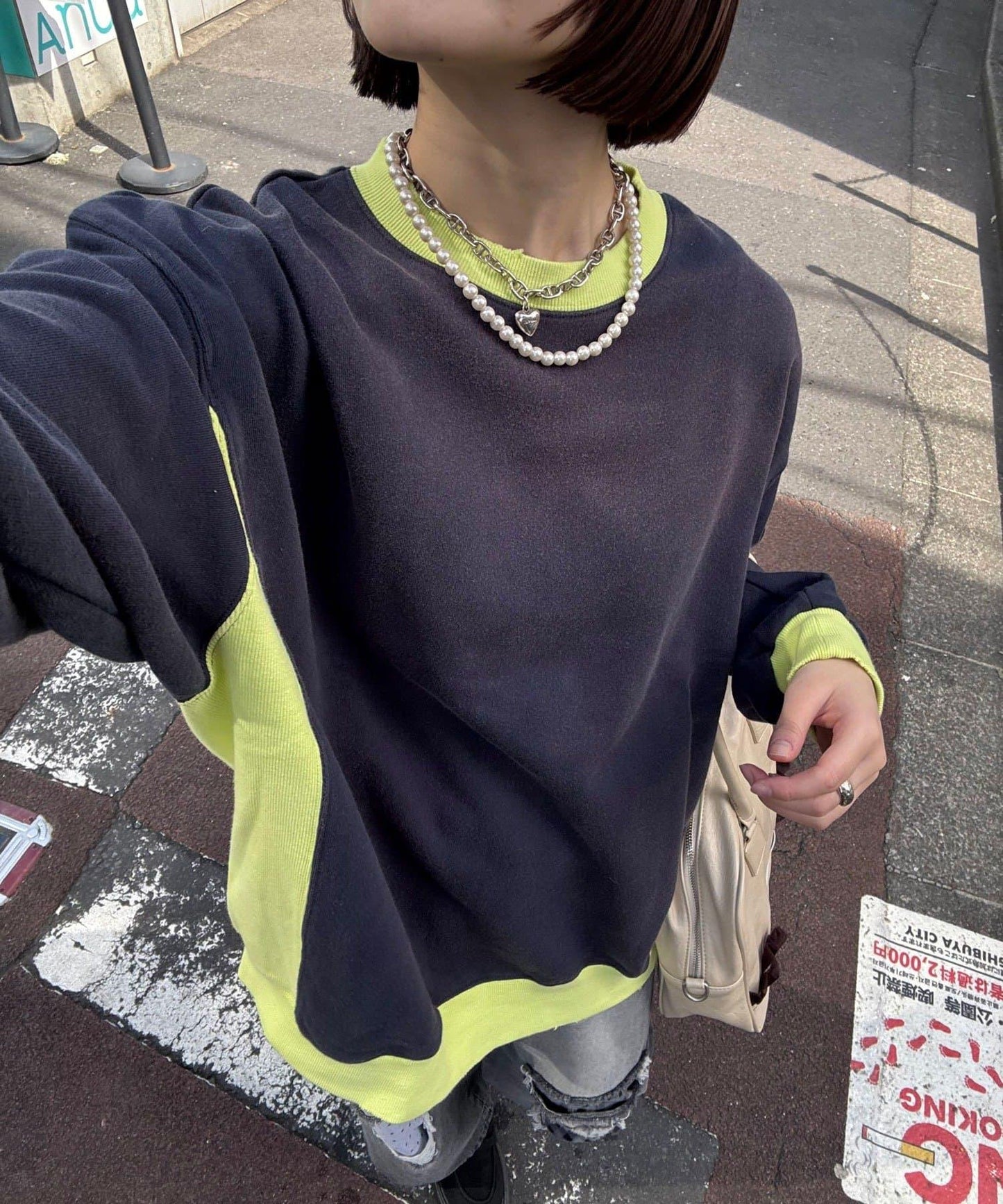 【RePRODUCTION LABEL / リプロダクションレーベル】拼接羅紋套頭衫