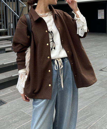 輕質羊毛呢襯衫夾克