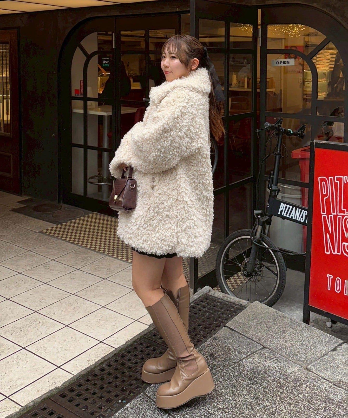 【可選兩種長度！】多功能蝴蝶結短絨夾克【官網！】