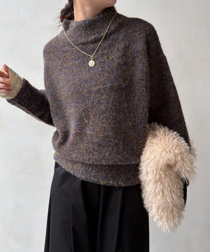 MIX長絨高領套頭衫