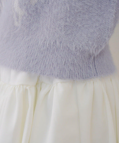 蝴蝶結圖案毛絨針織衫