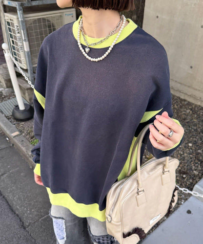 【RePRODUCTION LABEL / リプロダクションレーベル】拼接羅紋套頭衫