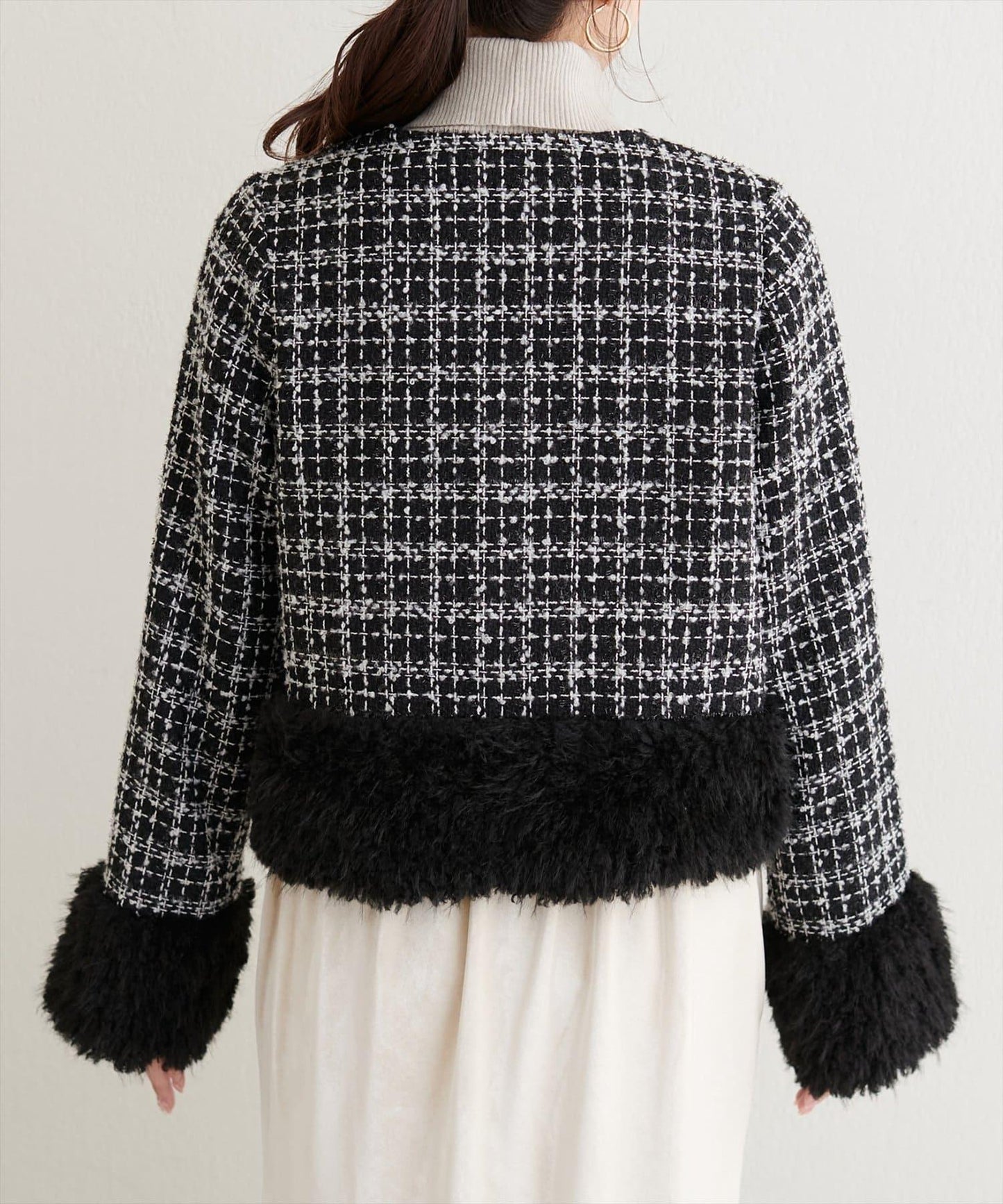 長毛絨花呢夾克