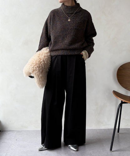 MIX長絨高領套頭衫