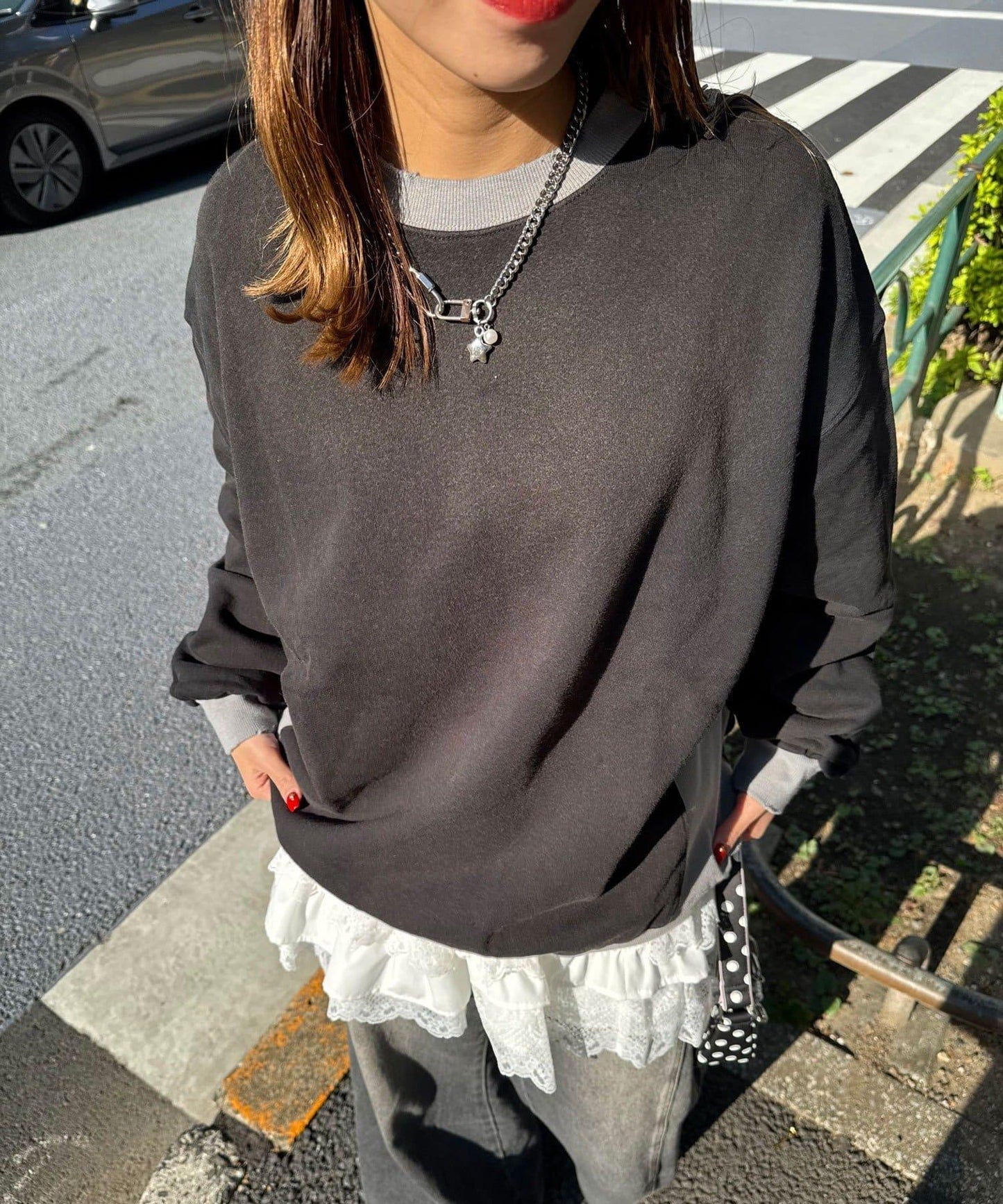 【RePRODUCTION LABEL / リプロダクションレーベル】拼接羅紋套頭衫