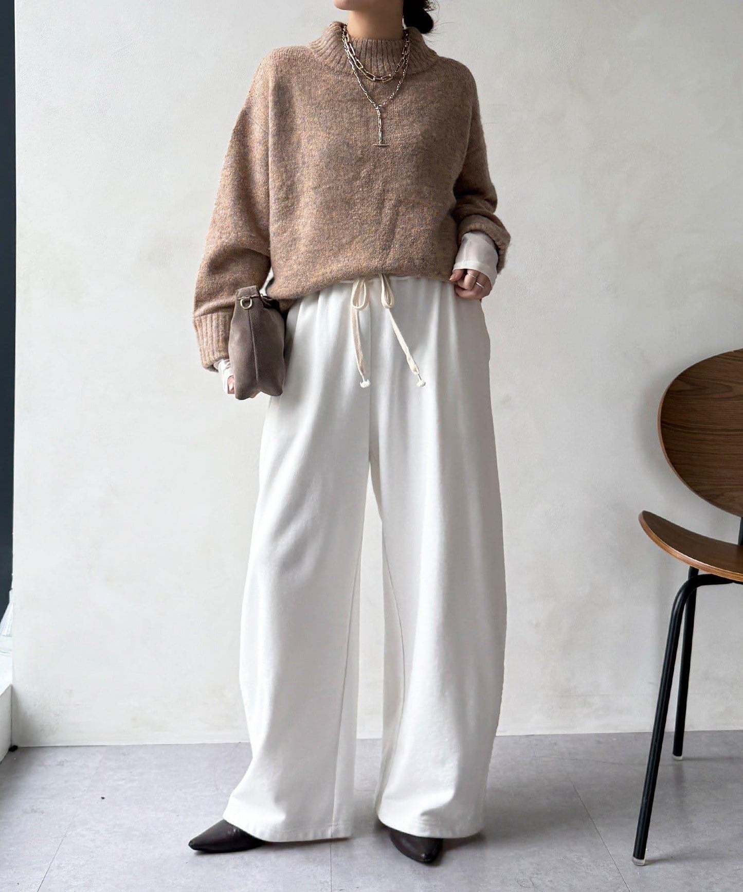 MIX長絨高領套頭衫