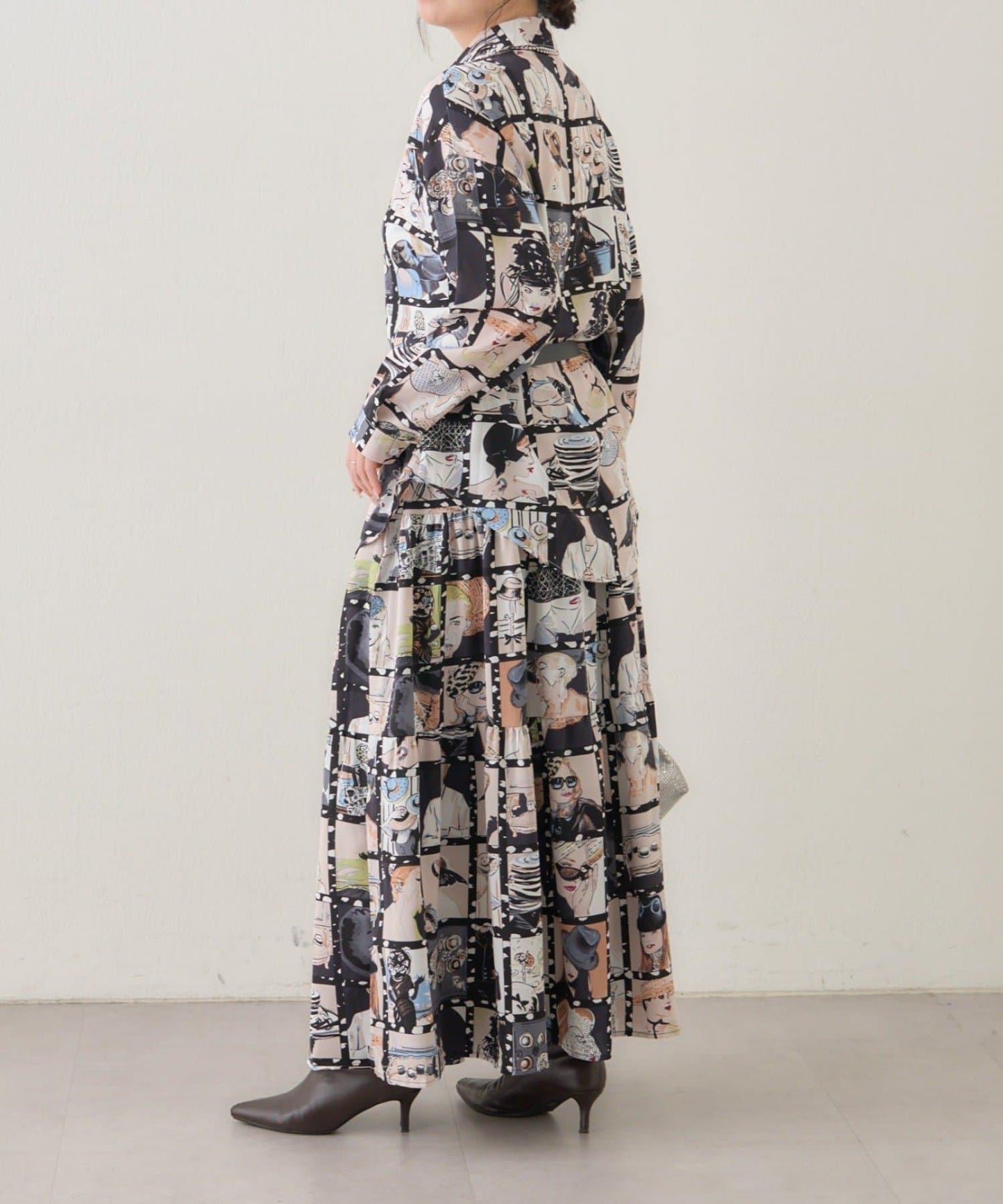 【NAO】藝術圖案喇叭裙