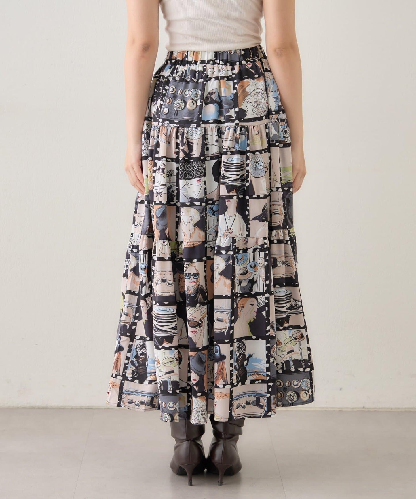 【NAO】藝術圖案喇叭裙