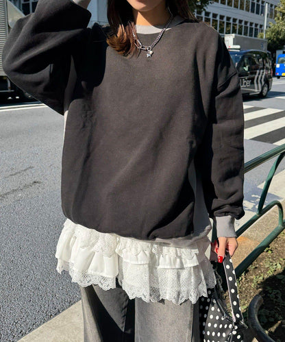 【RePRODUCTION LABEL / リプロダクションレーベル】拼接羅紋套頭衫