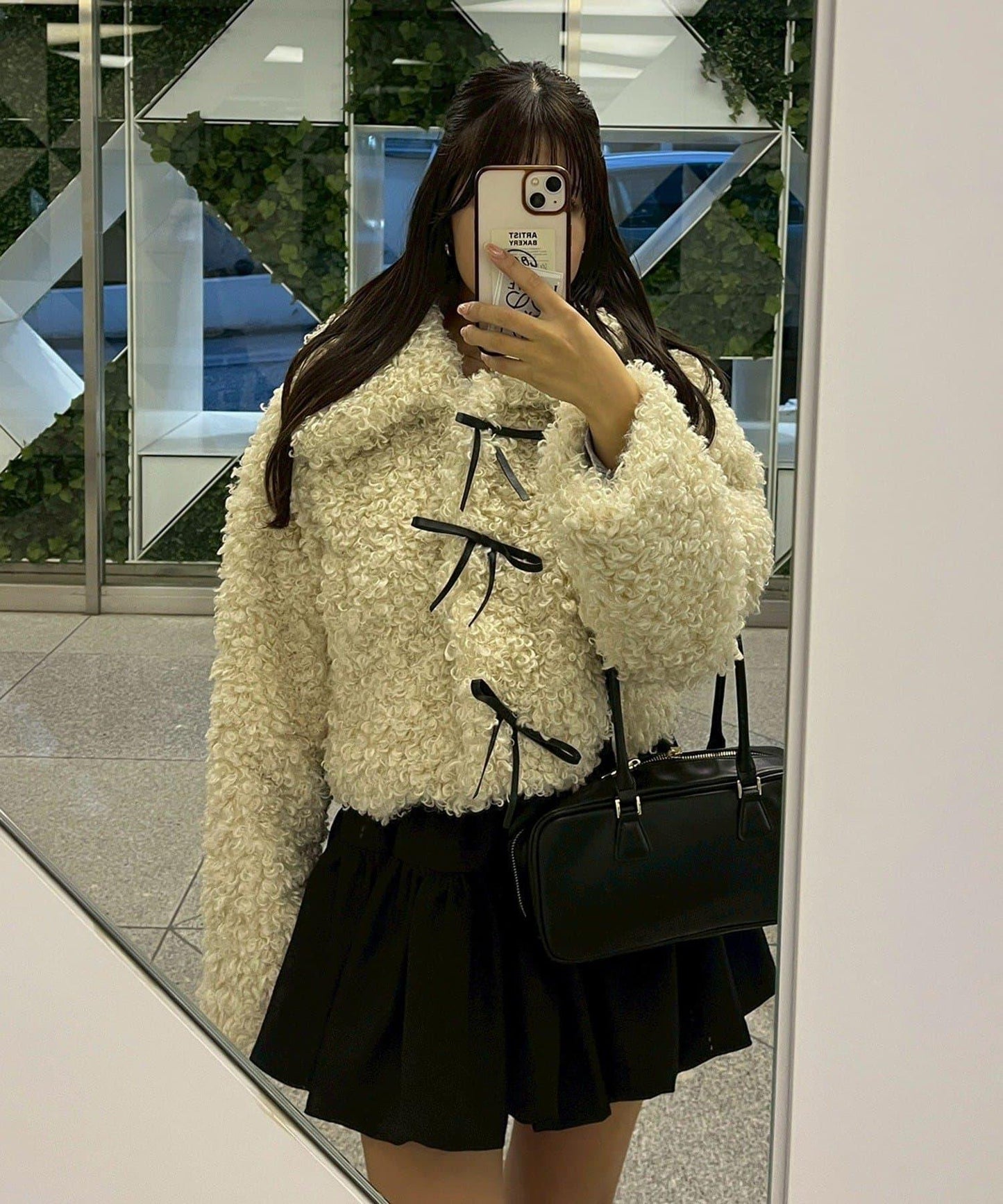 【可選兩種長度！】多功能蝴蝶結短絨夾克【官網！】