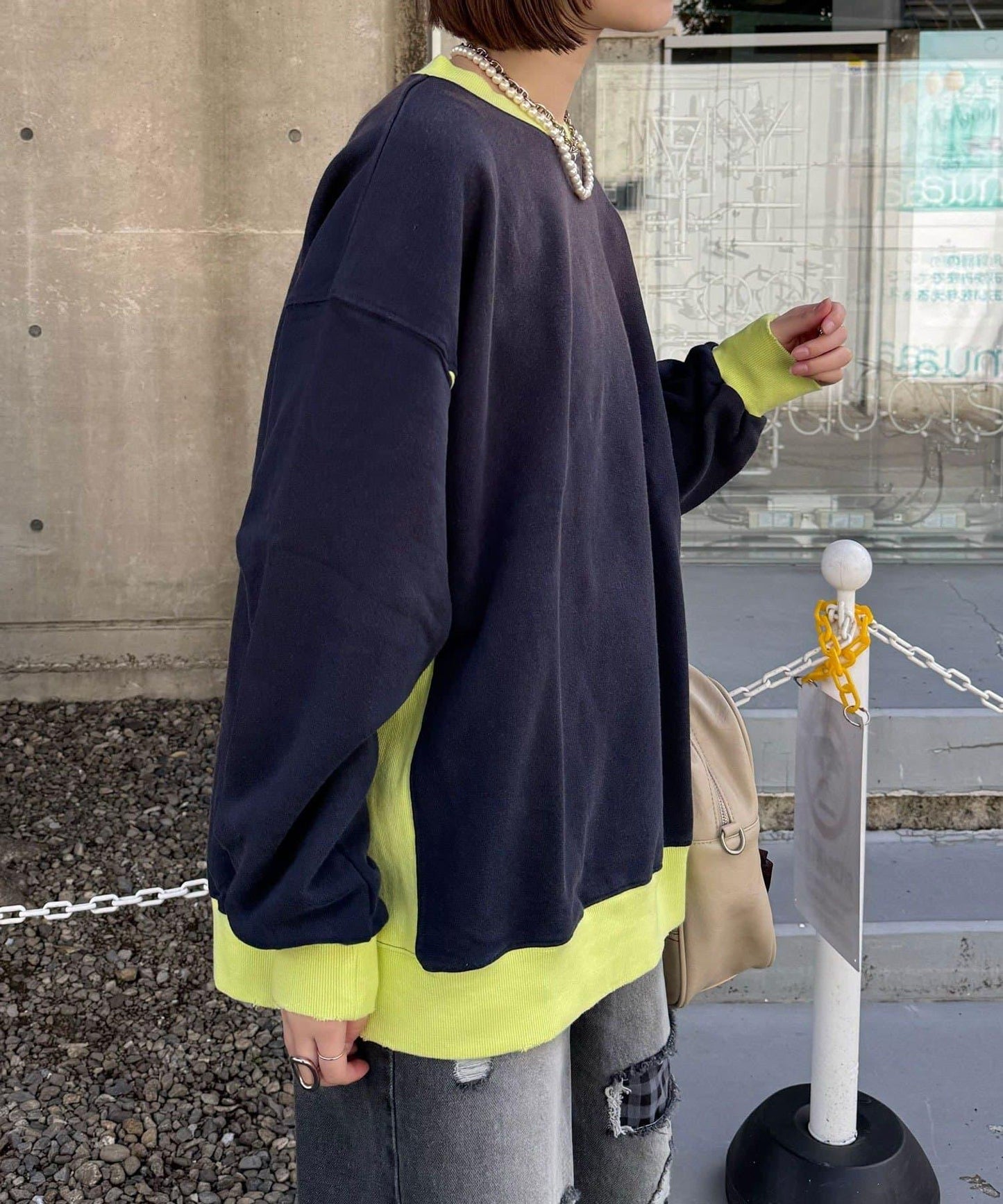 【RePRODUCTION LABEL / リプロダクションレーベル】拼接羅紋套頭衫