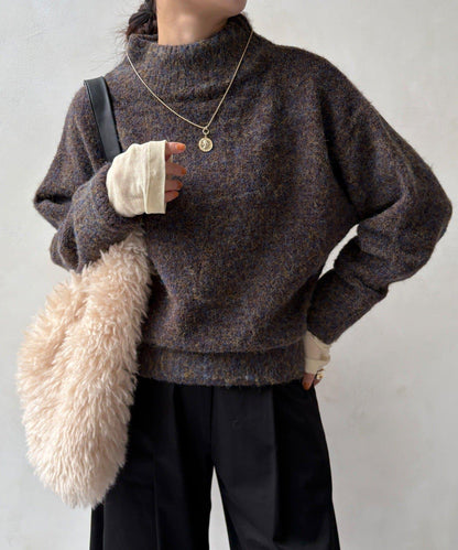 MIX長絨高領套頭衫