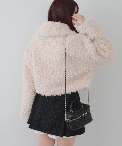 【可選兩種長度！】多功能蝴蝶結短絨夾克【官網！】