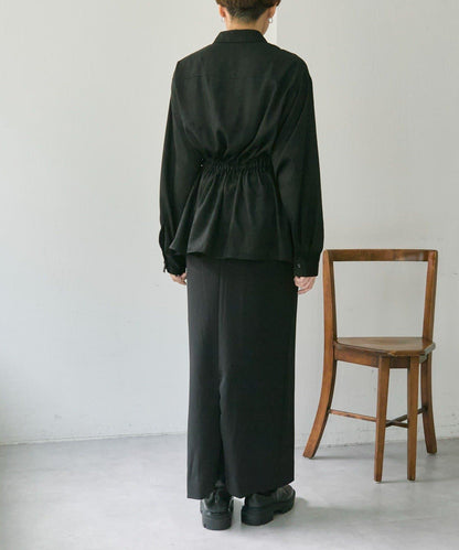 可調節廓形抽繩麂皮長款上衣/麂皮襯衫【SUM1 STYLE】