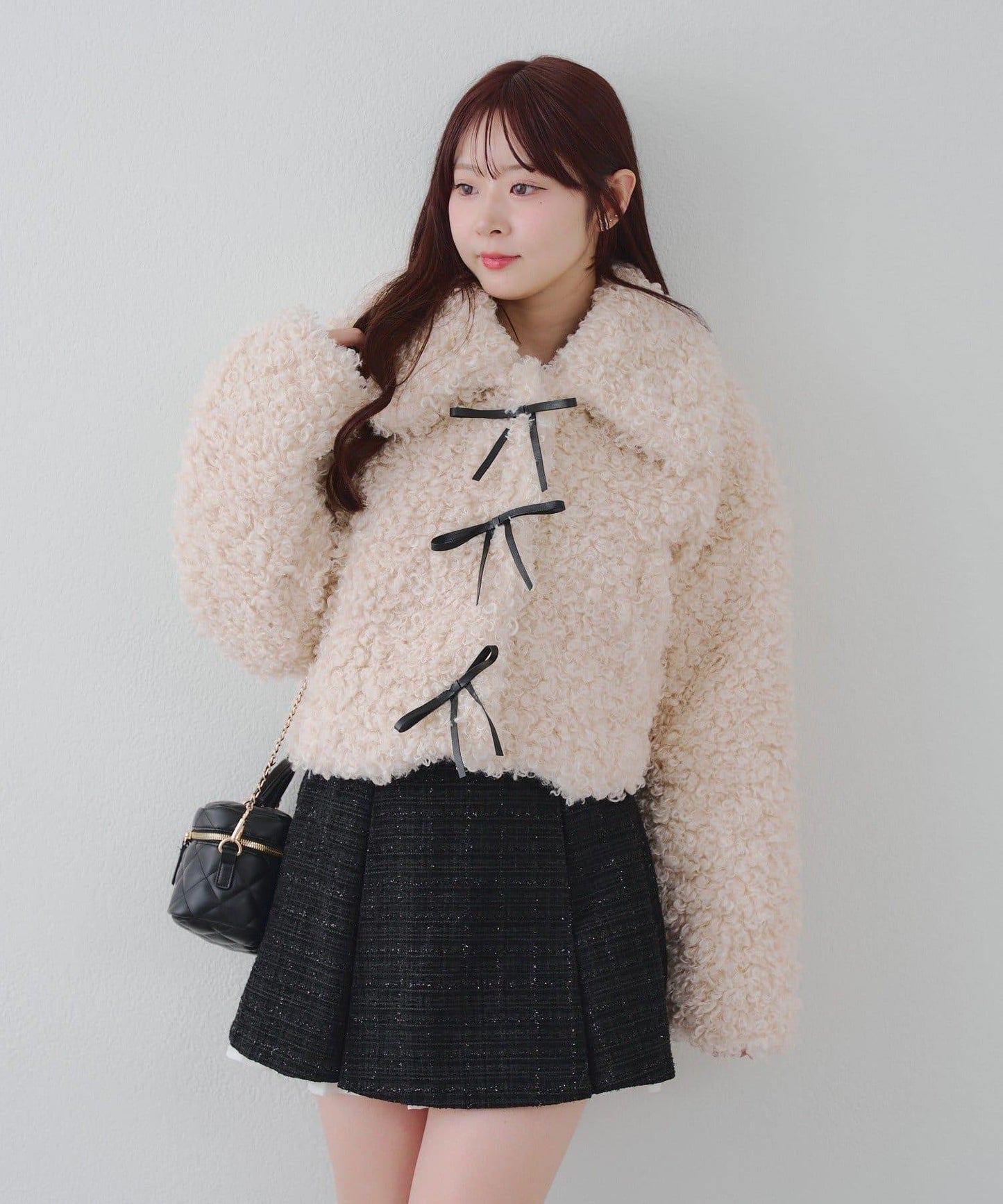 【可選兩種長度！】多功能蝴蝶結短絨夾克【官網！】